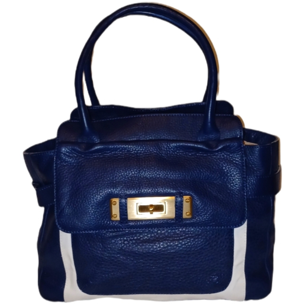 Talbots Navy Pebble Leather Handbag
